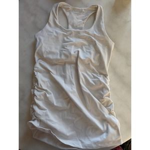 Beyond the Bump White Yoga Top Bases Covered Maternity Tank Top L